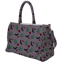 Halloween Witch Pattern Grey Duffel Travel Bag by snowwhitegirl