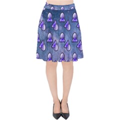 Kawaii Space Rocket Pattern Velvet High Waist Skirt by snowwhitegirl