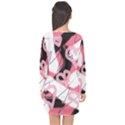 Heart Abstract Long Sleeve Chiffon Shift Dress  View2