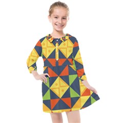 Background Geometric Color Plaid Kids  Quarter Sleeve Shirt Dress by Mariart