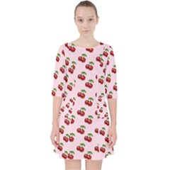 Retro Pink Cherries Pocket Dress by snowwhitegirl