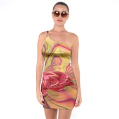 Arrangement Butterfly Pink One Soulder Bodycon Dress by HermanTelo