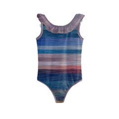 Background Horizontal Lines Kids  Frill Swimsuit by HermanTelo