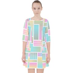 Color Blocks Abstract Background Pocket Dress by HermanTelo