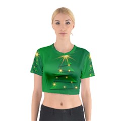 Christmas Tree Green Cotton Crop Top by HermanTelo