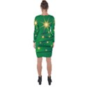 Christmas Tree Green Asymmetric Cut-Out Shift Dress View2