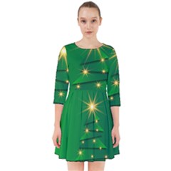 Christmas Tree Green Smock Dress by HermanTelo