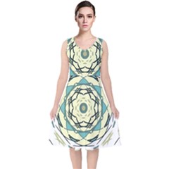 Circle Vector Background Abstract V-neck Midi Sleeveless Dress  by HermanTelo