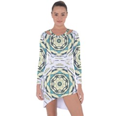 Circle Vector Background Abstract Asymmetric Cut-out Shift Dress by HermanTelo