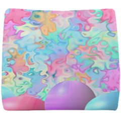 Eggs Happy Easter Rainbow Seat Cushion by HermanTelo