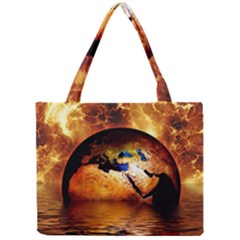 Earth Globe Water Fire Flame Mini Tote Bag by HermanTelo