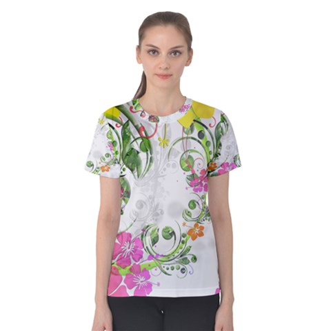 Flowers Floral Women s Cotton Tee by HermanTelo