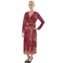 Marble Red Yellow Background Velvet Maxi Wrap Dress View1