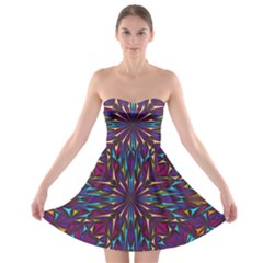 Kaleidoscope Triangle Curved Strapless Bra Top Dress by HermanTelo