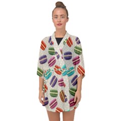 Macaron Bread Half Sleeve Chiffon Kimono by HermanTelo