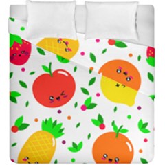 Pattern Fruits Orange Green Duvet Cover Double Side (king Size) by HermanTelo