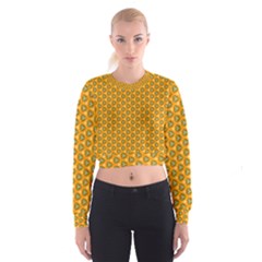 Pattern Halloween Pumpkin Color Leaf Cropped Sweatshirt by HermanTelo