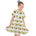 Pattern Avocado Green Fruit Kids  Short Sleeve Shirt Dress View1