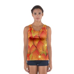 Pattern Texture Leaf Sport Tank Top  by HermanTelo