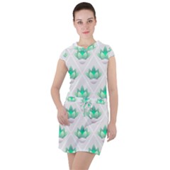 Plant Pattern Green Leaf Flora Drawstring Hooded Dress by HermanTelo