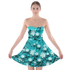 Stars Christmas Ice 3d Strapless Bra Top Dress by HermanTelo