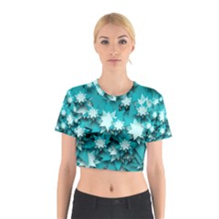 Stars Christmas Ice 3d Cotton Crop Top by HermanTelo