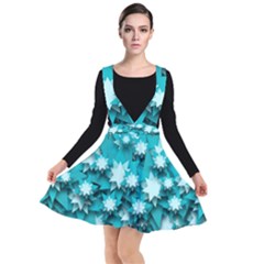 Stars Christmas Ice 3d Plunge Pinafore Dress by HermanTelo