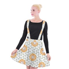 Stamping Pattern Yellow Suspender Skater Skirt by HermanTelo