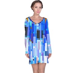 Color Colors Abstract Colorful Long Sleeve Nightdress by Sapixe