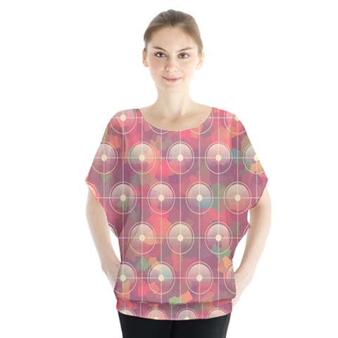 Colorful Background Abstract Batwing Chiffon Blouse by Sapixe