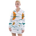 Sunset Glow Sun Birds Flying Women s Long Sleeve Casual Dress View1