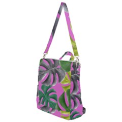 Tropical Greens Pink Leaf Crossbody Backpack by HermanTelo