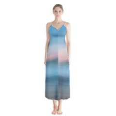 Wave Background Button Up Chiffon Maxi Dress by HermanTelo