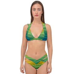 Waves Texture Double Strap Halter Bikini Set by HermanTelo