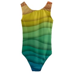 Waves Texture Kids  Cut-out Back One Piece Swimsuit by HermanTelo