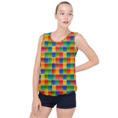 Background Colorful Abstract Bubble Hem Chiffon Tank Top by Bajindul