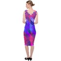 Abstract Blue Background Colorful Pattern Sleeveless Pencil Dress View4