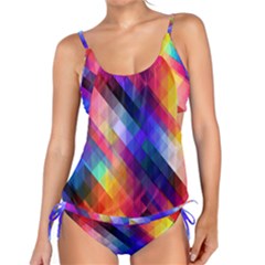 Abstract Background Colorful Pattern Tankini Set by Bajindul