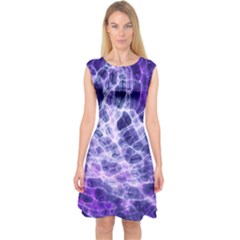 Abstract Space Capsleeve Midi Dress by Bajindul