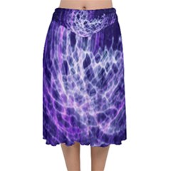 Abstract Space Velvet Flared Midi Skirt by Bajindul