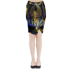 Background Level Clef Note Music Midi Wrap Pencil Skirt by Bajindul