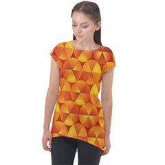 Background Triangle Circle Abstract Cap Sleeve High Low Top by Bajindul
