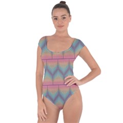 Pattern Background Texture Colorful Short Sleeve Leotard  by Bajindul