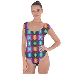 Squares Spheres Backgrounds Texture Short Sleeve Leotard  by Bajindul