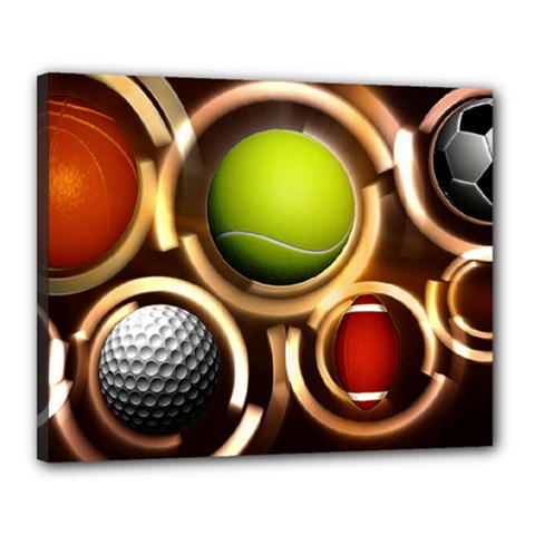 Sport Ball Tennis Golf Football Canvas 20  X 16  (stretched) by Bajindul