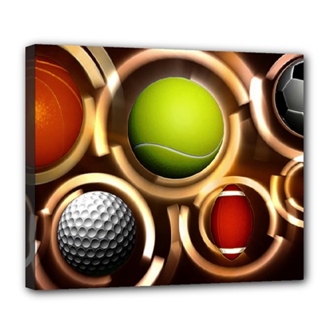 Sport Ball Tennis Golf Football Deluxe Canvas 24  X 20  (stretched) by Bajindul