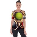 Sport Ball Tennis Golf Football Shoulder Cut Out Short Sleeve Top View1