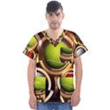 Sport Ball Tennis Golf Football Men s V-Neck Scrub Top View1