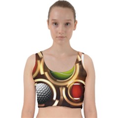 Sport Ball Tennis Golf Football Velvet Racer Back Crop Top by Bajindul