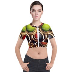 Sport Ball Tennis Golf Football Short Sleeve Cropped Jacket by Bajindul